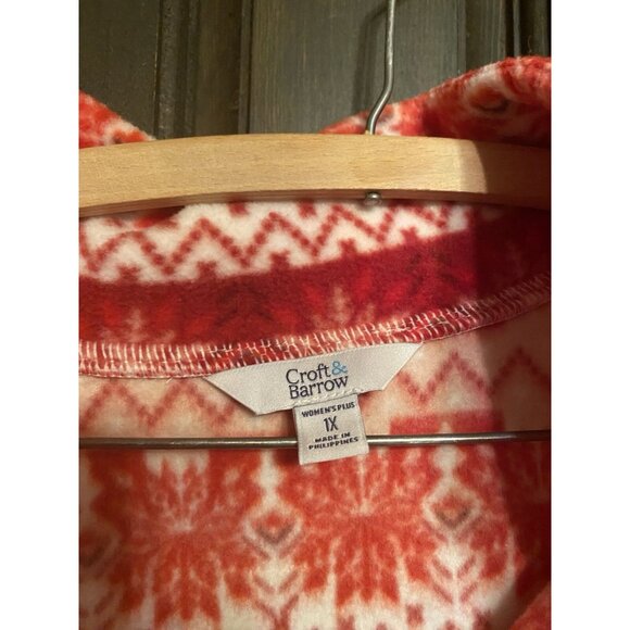 Croft & Barrow Christmas Women’s X1 Red/White Snowflake Top ~New Soft - Picture 2 of 6